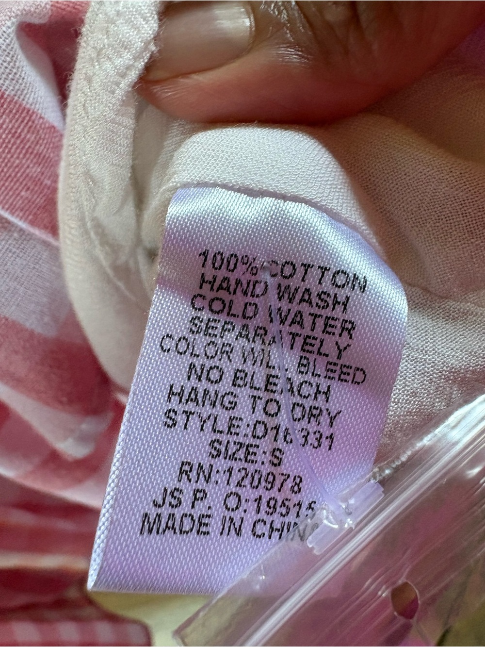 ENTRO Gingham Dress S Pink White Tiered Ruffle Dress with Pockets 100% Cotton - Picture 4 of 8